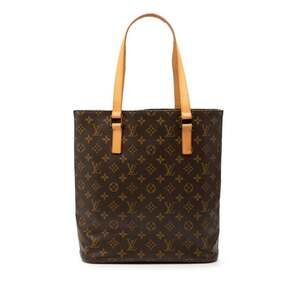 LOUIS VUITTON Authentic Brown Monogram Leather Tote Bag
